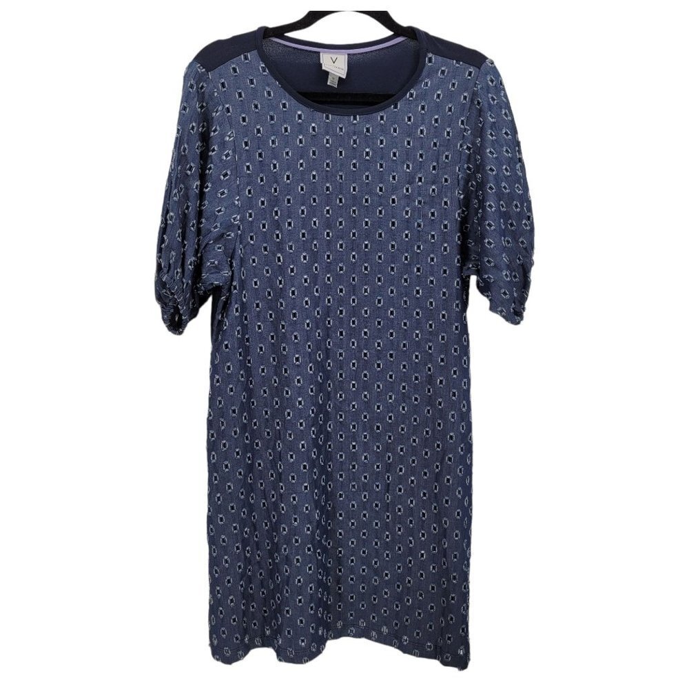 V by violet weekend Womens medium blue dress distressed eyelet denim
